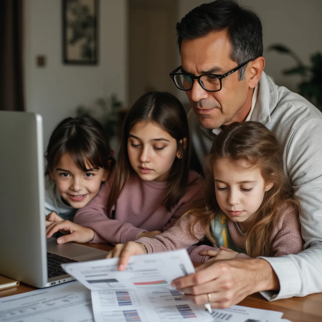 Familia planificando presupuesto